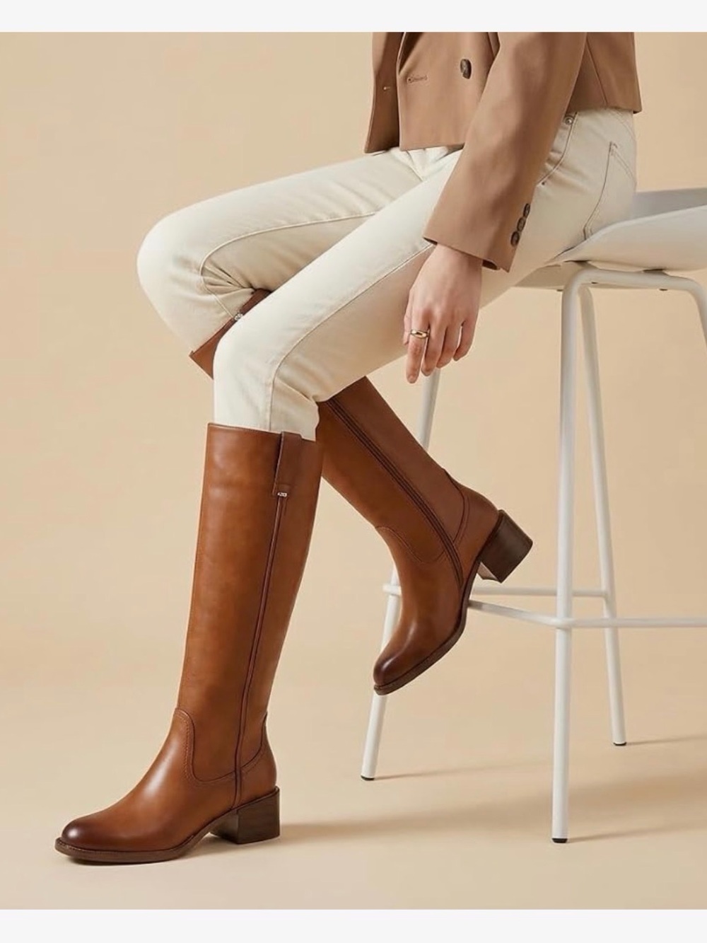NWT Knee-High Brown Leather Boots - Size 10
